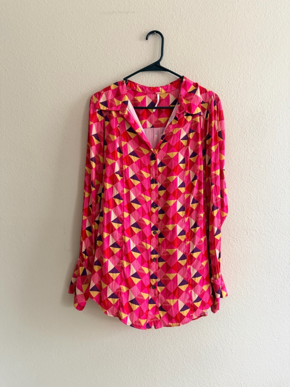 Free People La La Printed Button Down